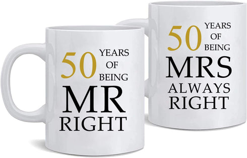 50th Wedding Anniversary Mugs for couples